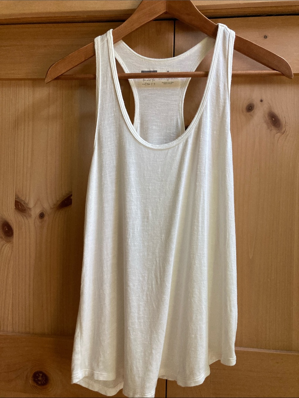 Vie Active Slub Knit Cream Racerback Tank Top